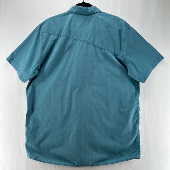 Volcom Shirt Mens Sz XL Classic Fit Button Down Short Sleeve Cotton Blend Blue - Picture 2 of 12